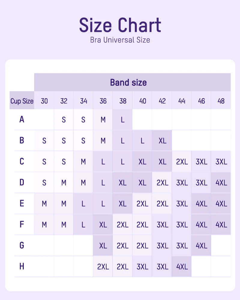 Anti Slip Crossover Seamless Strapless Bandeau Bra Size Chart