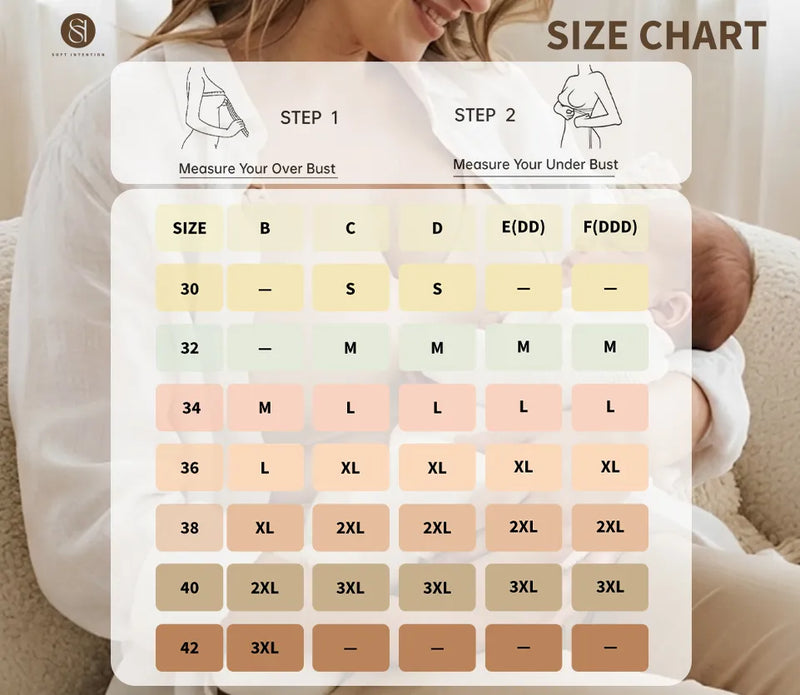 Scallop Nursing Bra Size Chart