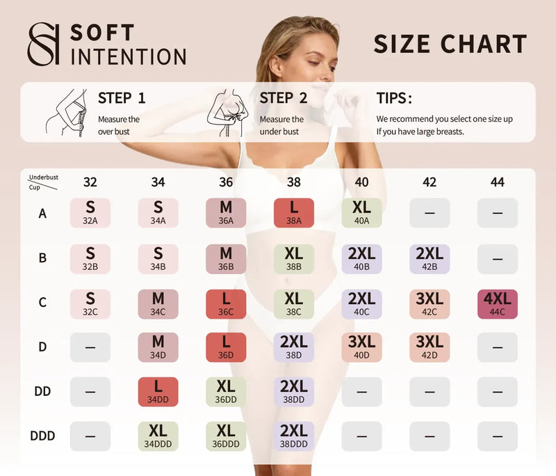 V Neck Scalloped Wireless Bra Size Chart