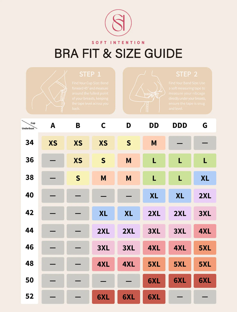 Plus Size Back-Smoothing Wireless T-Shirt Bra Size Chart