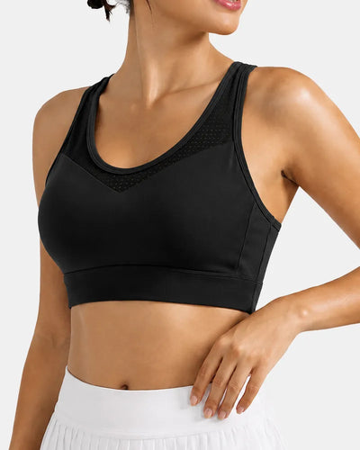 Breathable Mesh Sports Bra with Adjustable Back Closure