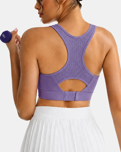 Breathable Mesh Sports Bra with Adjustable Back Closure