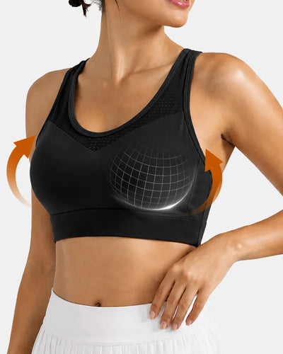 Breathable Mesh Sports Bra with Adjustable Back Closure