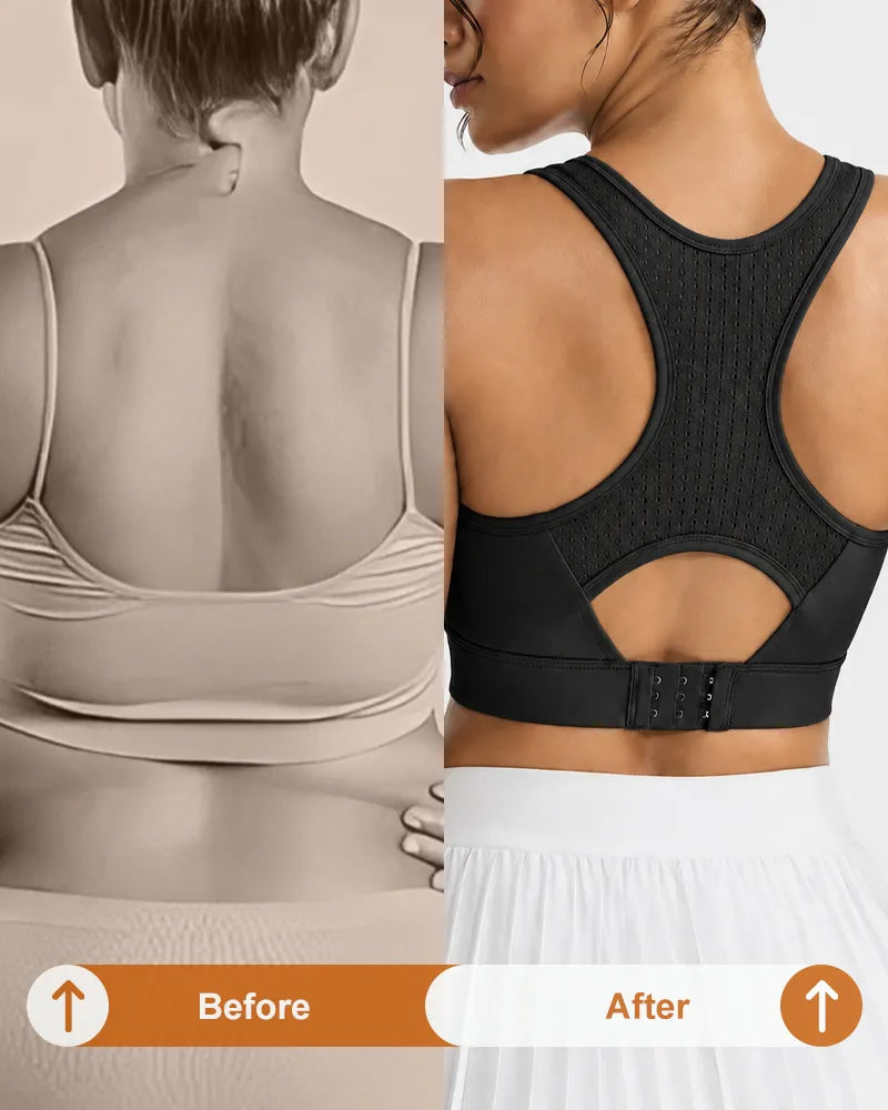 Breathable Mesh Sports Bra with Adjustable Back Closure