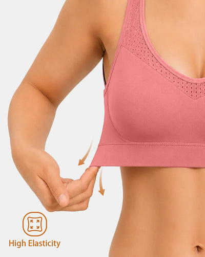 Breathable Mesh Sports Bra with Adjustable Back Closure