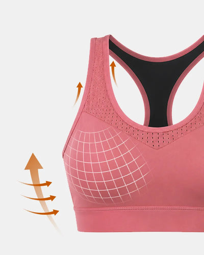 Breathable Mesh Sports Bra with Adjustable Back Closure