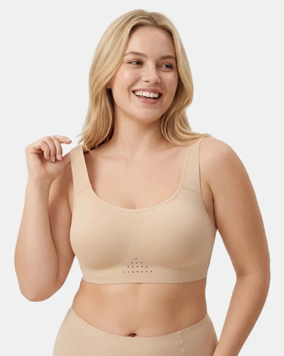 Breathable Seamless Full Coverage Bra with Cooling Airflow Vents