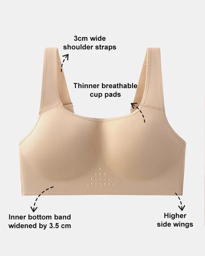 Breathable Seamless Full Coverage Bra with Cooling Airflow Vents