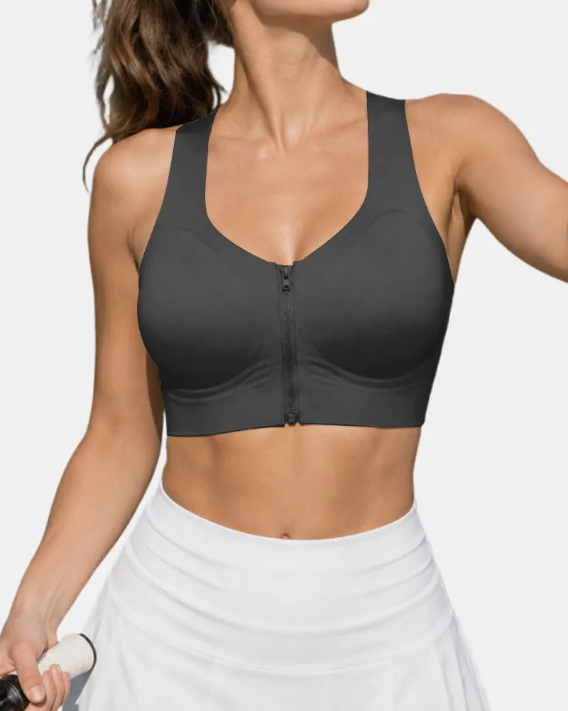 Front Zipper Jelly Bra with Back Smoothing
