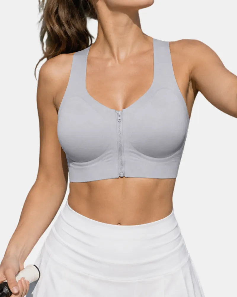 Front Zipper Jelly Bra with Back Smoothing