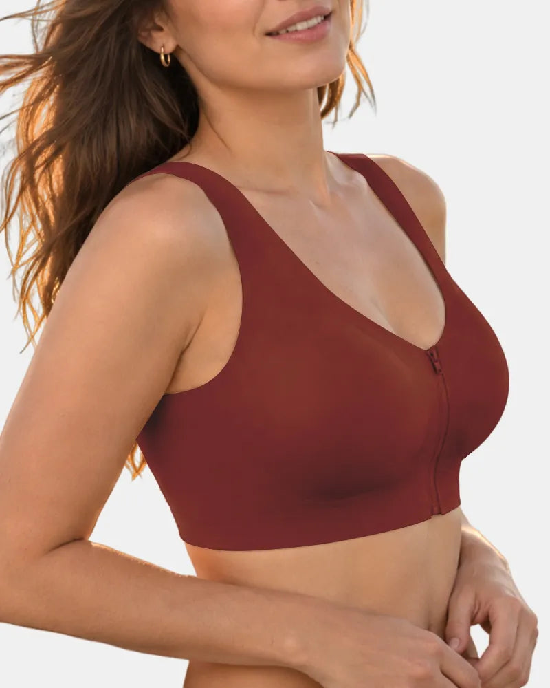 Front Zipper Jelly Bra with Back Smoothing