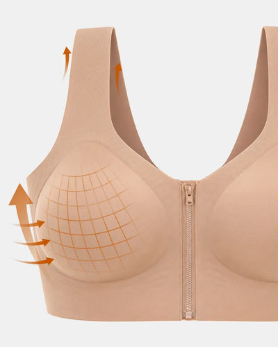 Front Zipper Jelly Bra with Back Smoothing
