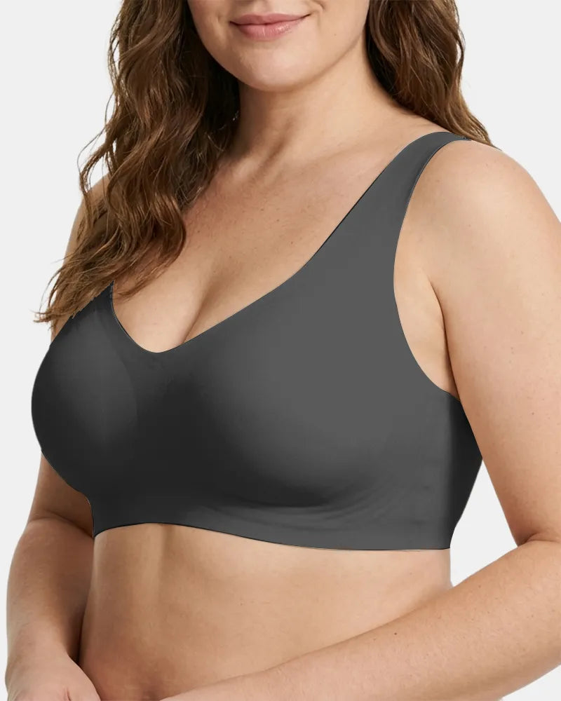 Women's Holiday Special Red Wireless Jelly T-Shirt Bra - Black - Soft Intention-1
