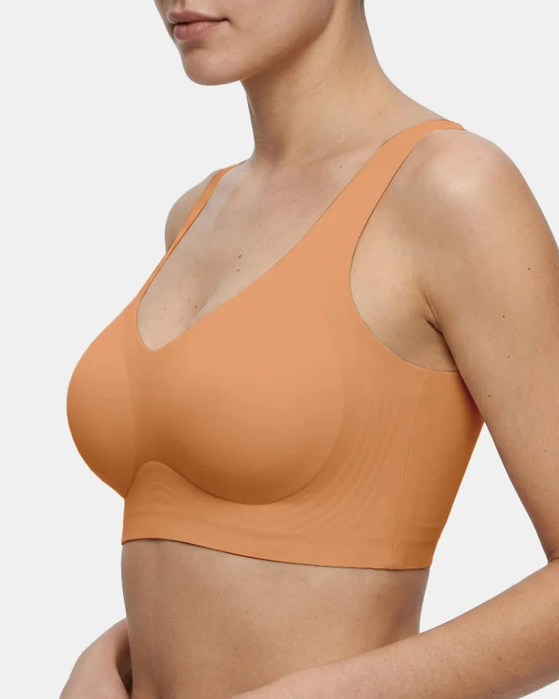 Women's Holiday Special Red Wireless Jelly T-Shirt Bra - Caramel - Soft Intention-2