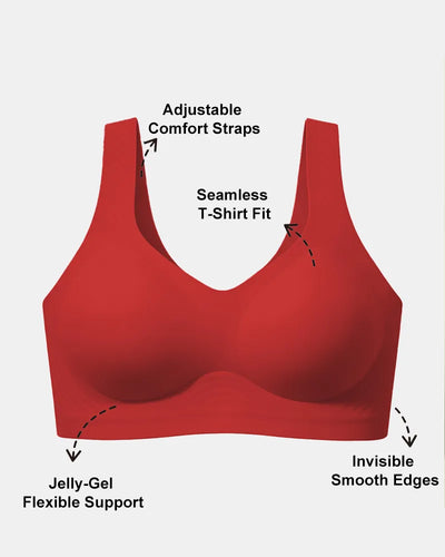 Women's Holiday Special Red Wireless Jelly T-Shirt Bra - Soft Intention-Details-6