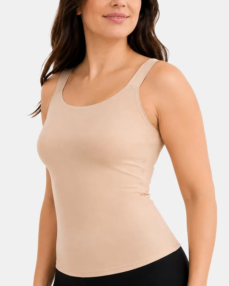 Women's Inout Plus Size Built-In Bra Cami - Beige - Soft Intention-1