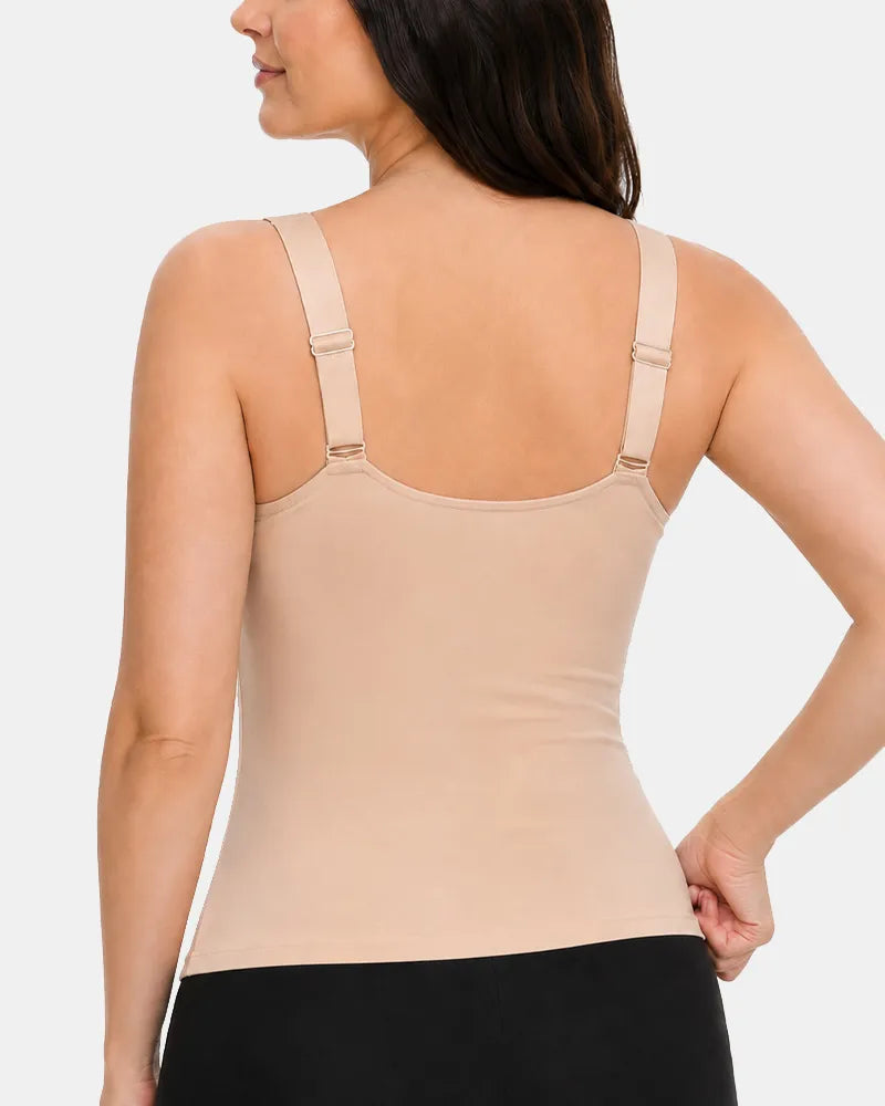 Women's Inout Plus Size Built-In Bra Cami - Beige - Soft Intention-2