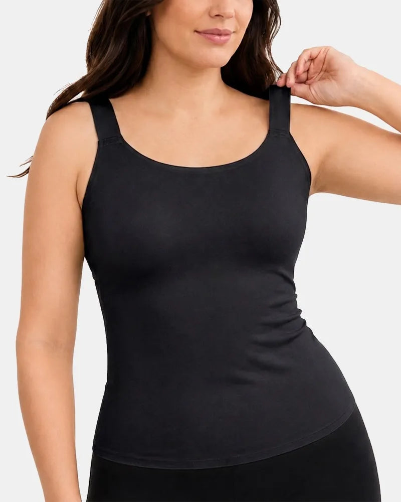 Women's Inout Plus Size Built-In Bra Cami - Black - Soft Intention-1