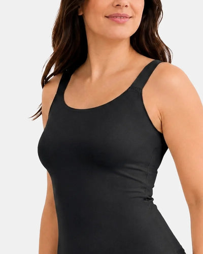 Women's Inout Plus Size Built-In Bra Cami - Black - Soft Intention-2