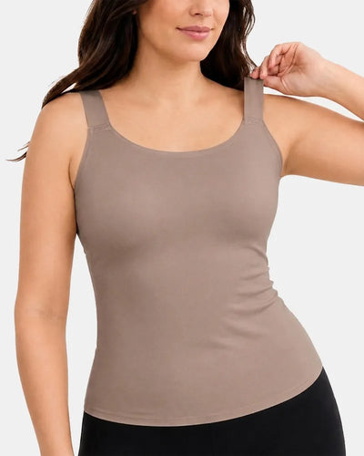 Women's Inout Plus Size Built-In Bra Cami - Gray - Soft Intention-1