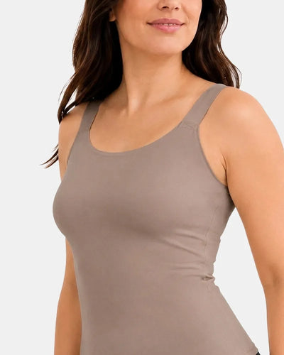 Women's Inout Plus Size Built-In Bra Cami - Gray - Soft Intention-2