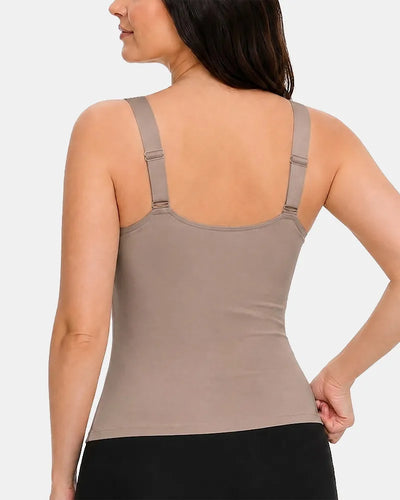 Women's Inout Plus Size Built-In Bra Cami - Gray - Soft Intention-3