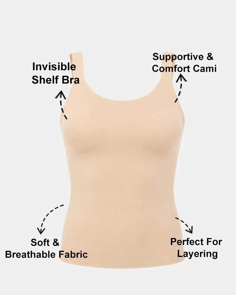 Women's Inout Plus Size Built-In Bra Cami - Soft Intention-Details-5