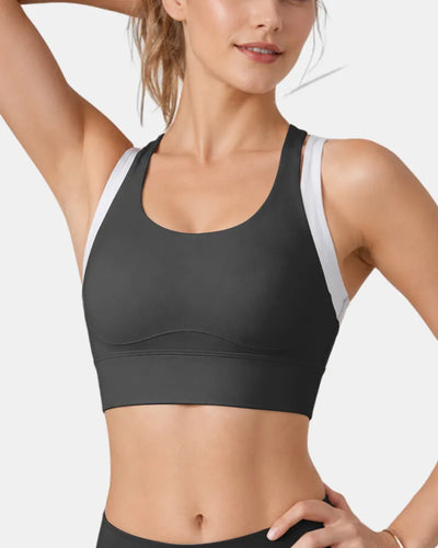 Layered Sports Bra with Adjustable Back Closure