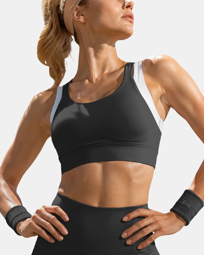 Layered Sports Bra with Adjustable Back Closure