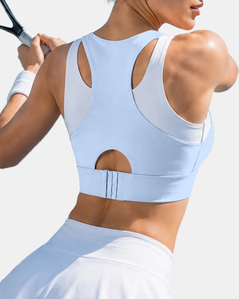 Layered Sports Bra with Adjustable Back Closure