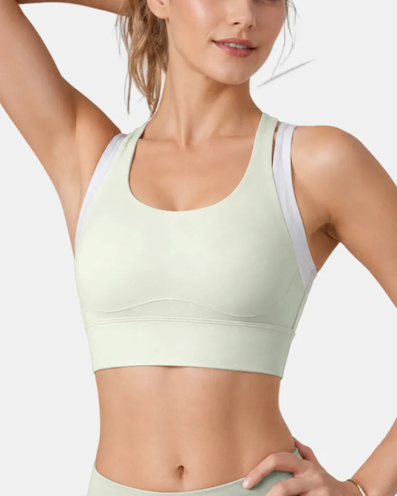 Layered Sports Bra with Adjustable Back Closure