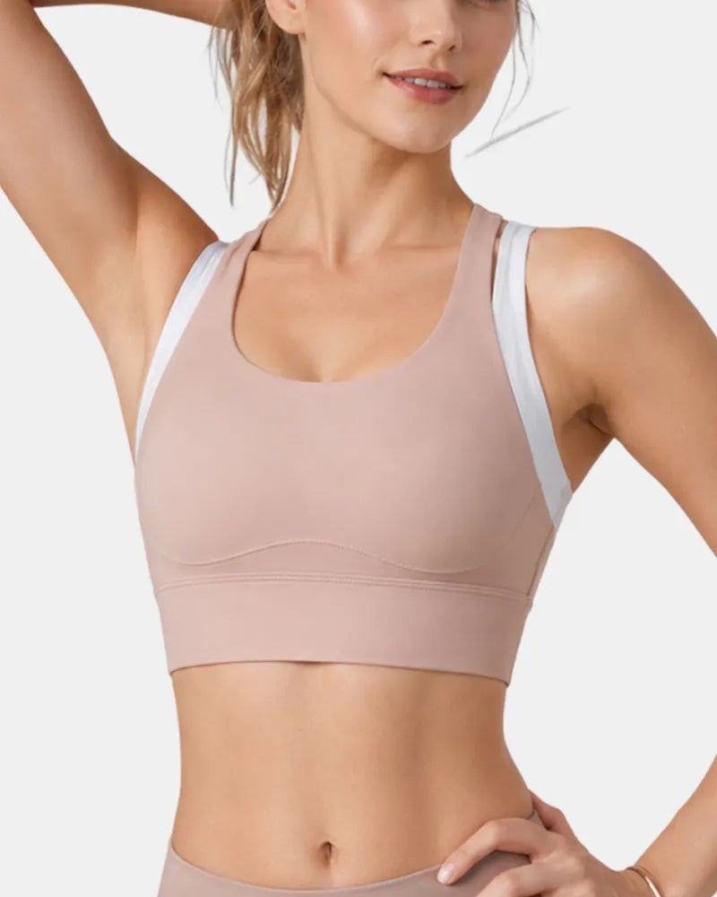 Layered Sports Bra with Adjustable Back Closure