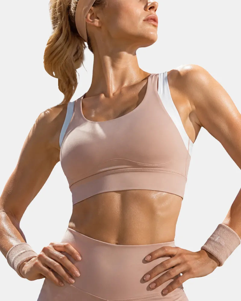 Layered Sports Bra with Adjustable Back Closure