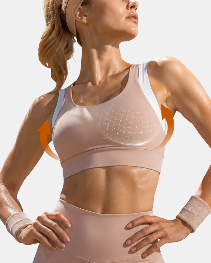 Layered Sports Bra with Adjustable Back Closure