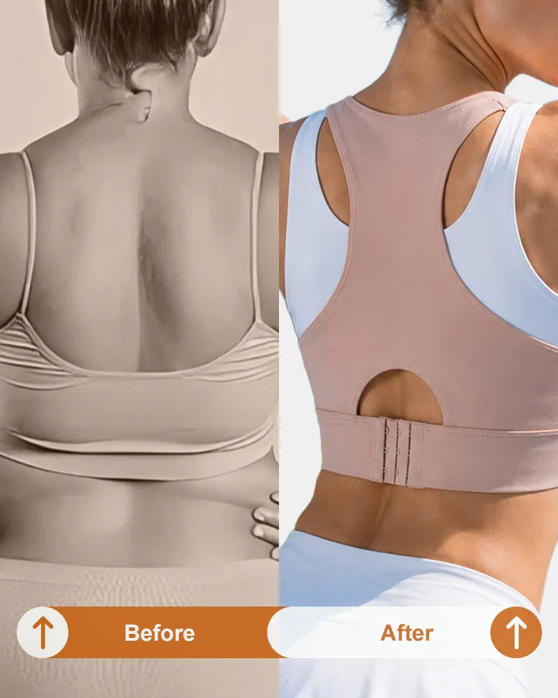 Layered Sports Bra with Adjustable Back Closure