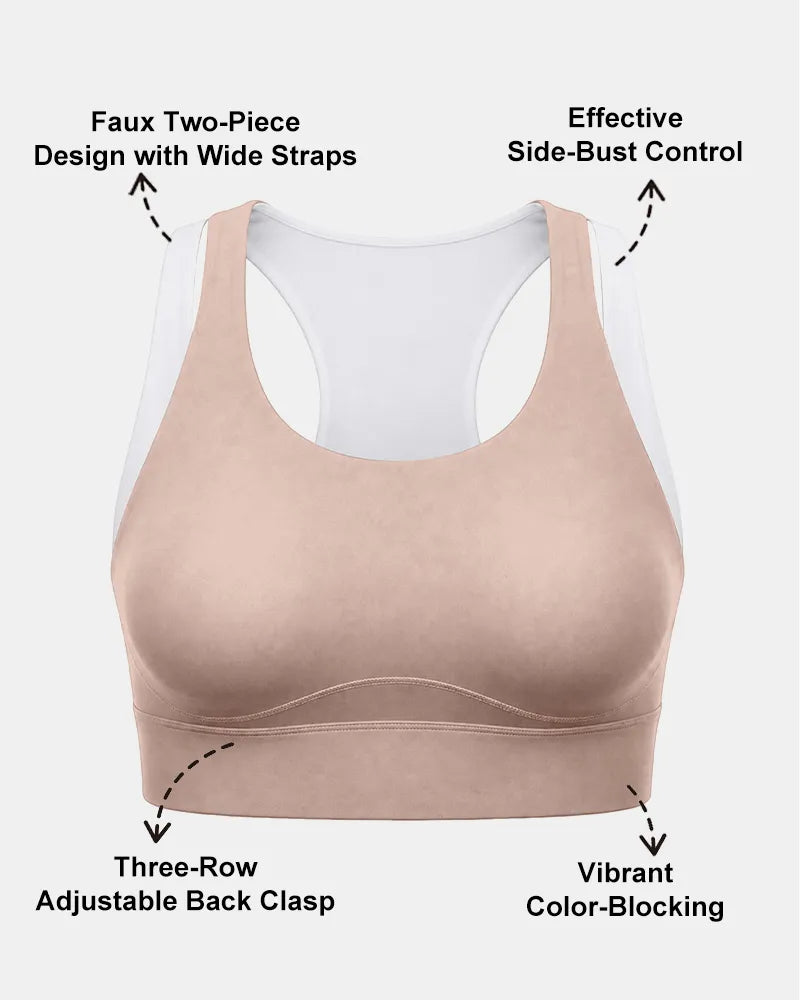 Layered Sports Bra with Adjustable Back Closure