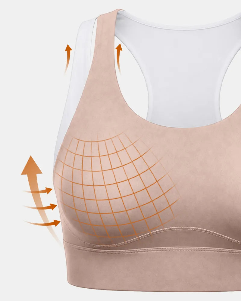 Layered Sports Bra with Adjustable Back Closure