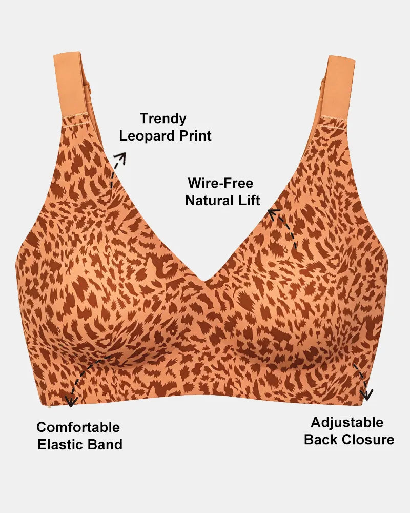 Women's Leopard Print Wireless Support Bra - Soft Intention-Details-7