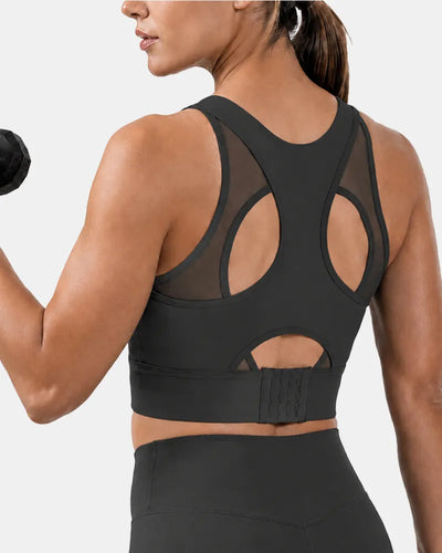 Mesh Sports Bra with Side Smoothing