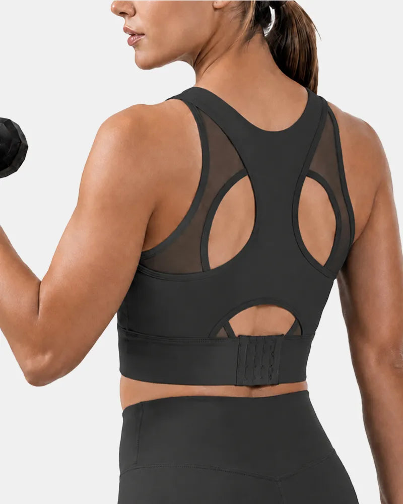 Mesh Sports Bra with Side Smoothing