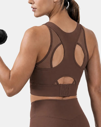 Mesh Sports Bra with Side Smoothing