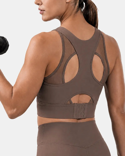 Mesh Sports Bra with Side Smoothing