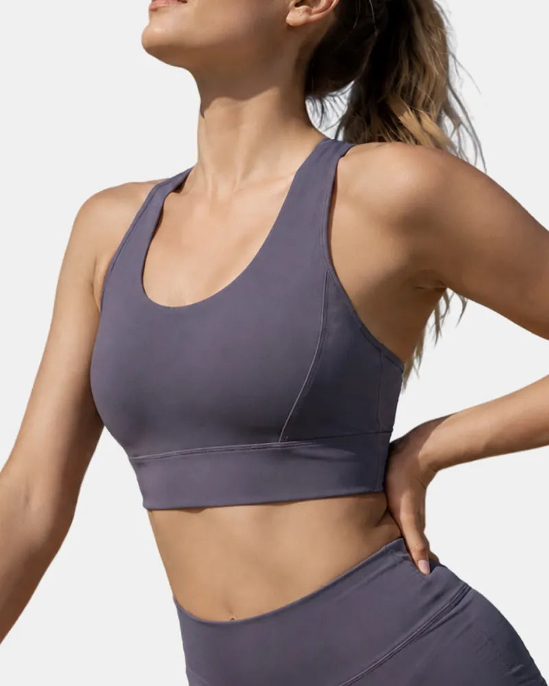 Mesh Sports Bra with Side Smoothing