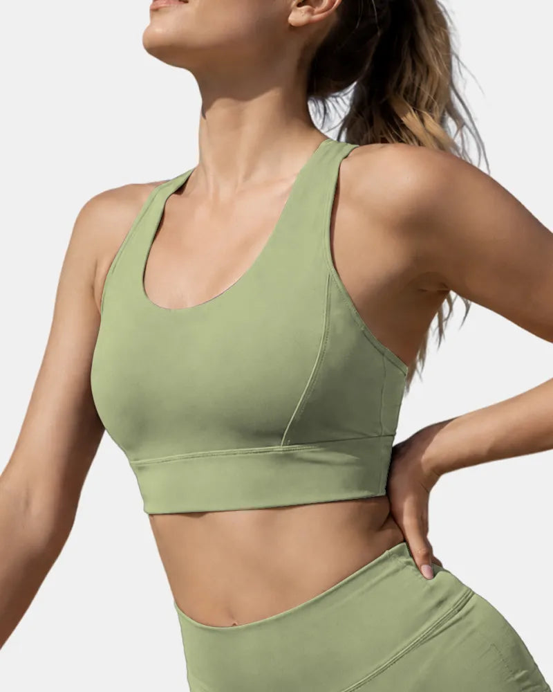 Mesh Sports Bra with Side Smoothing