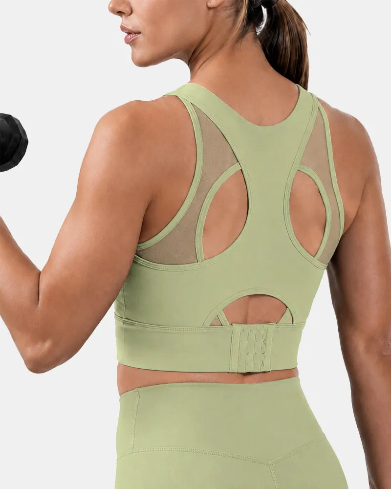 Mesh Sports Bra with Side Smoothing