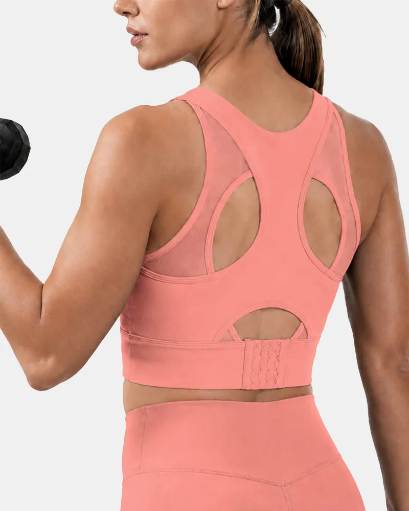Mesh Sports Bra with Side Smoothing