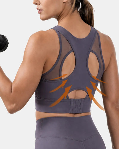 Mesh Sports Bra with Side Smoothing