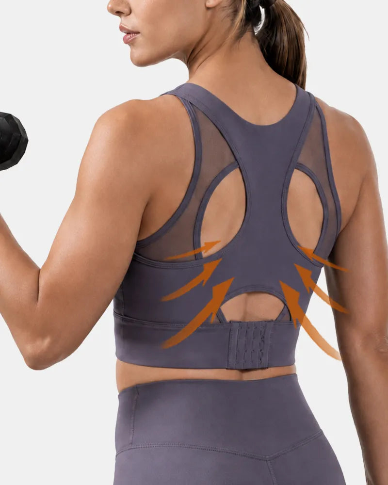 Mesh Sports Bra with Side Smoothing