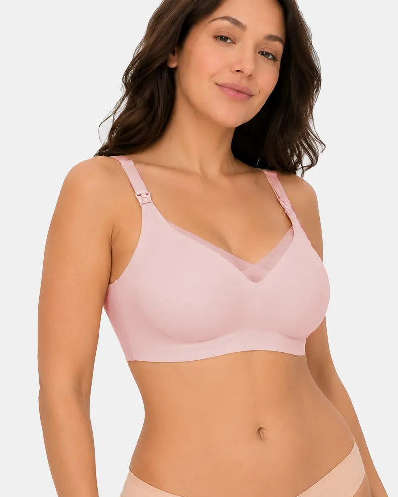 Mesh Trim Nursing Bra with Back Smoothing
