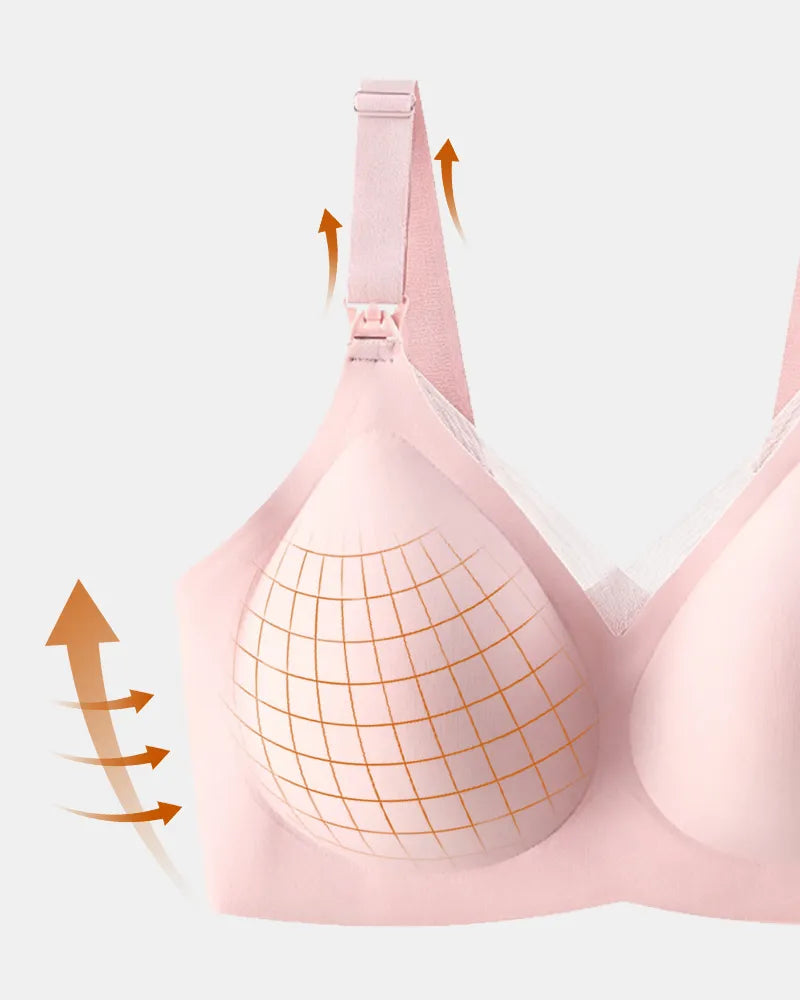 Mesh Trim Nursing Bra with Back Smoothing